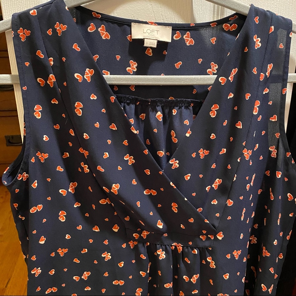 Loft Heart Print Top